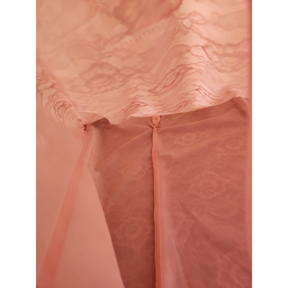 Vintage New Looks California Trendy Pink Lace Tonal Shift Dress Size 14P Floral - Picture 15 of 16